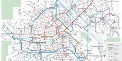 Kaart van Wene openbare vervoer stelsel