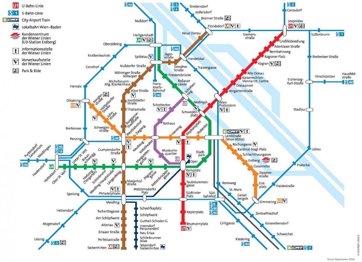 Wene metro kaart volle grootte