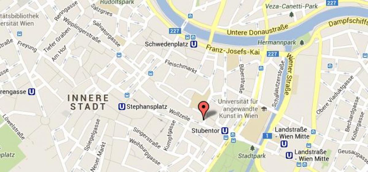 Kaart van stephansplatz Wene kaart