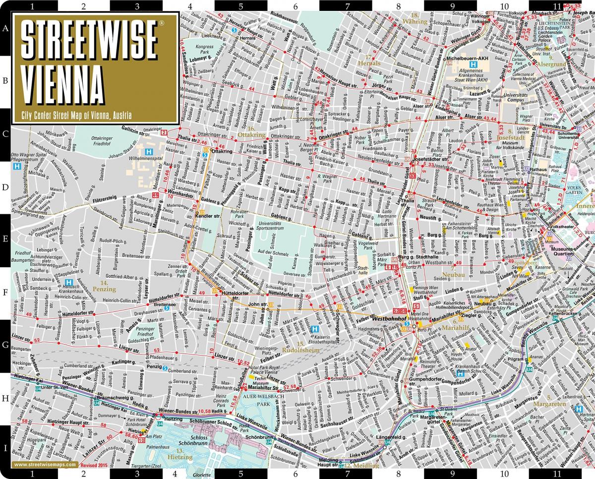 stad straat kaart van Wene Oostenryk