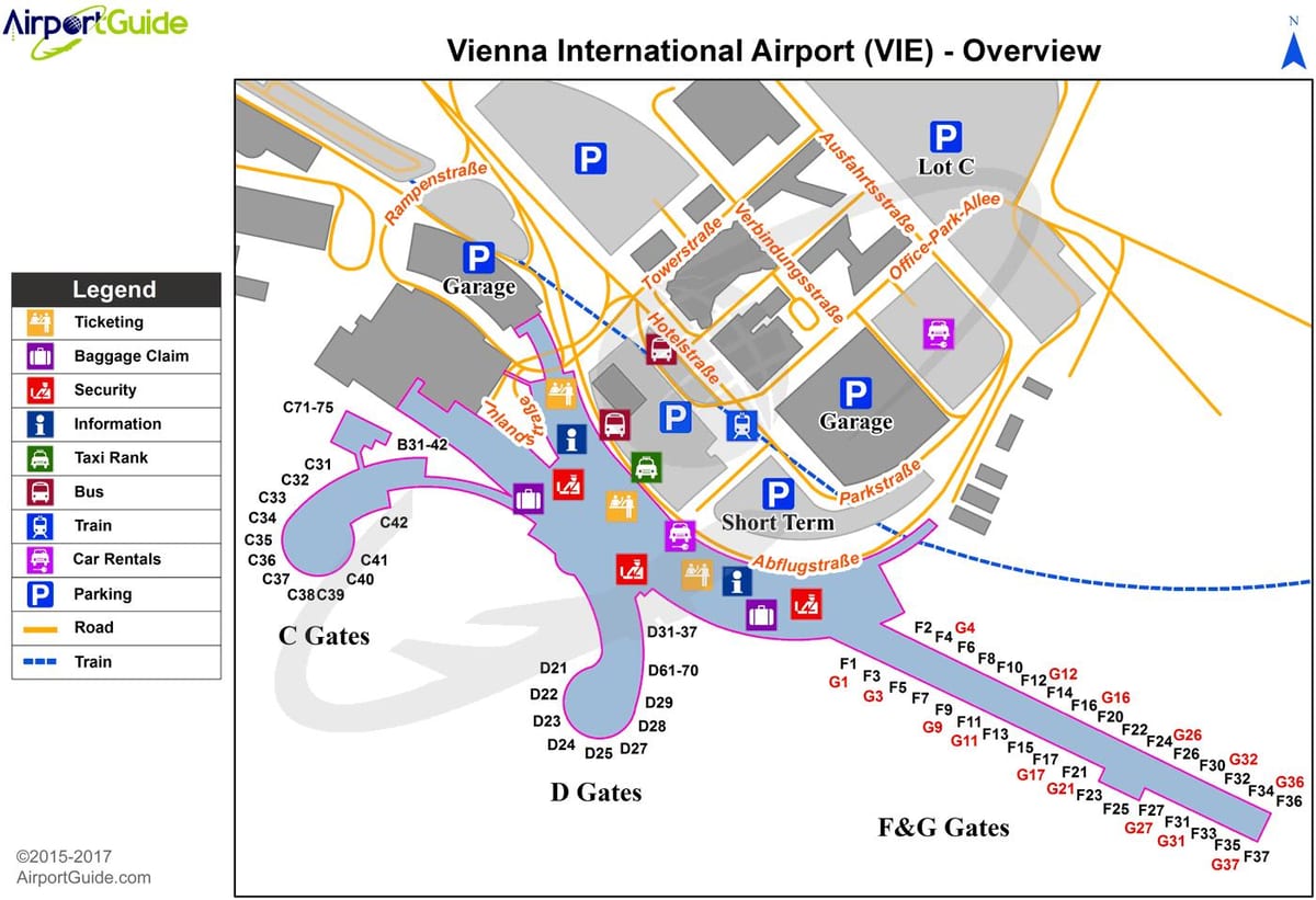 Wien lughawe kaart