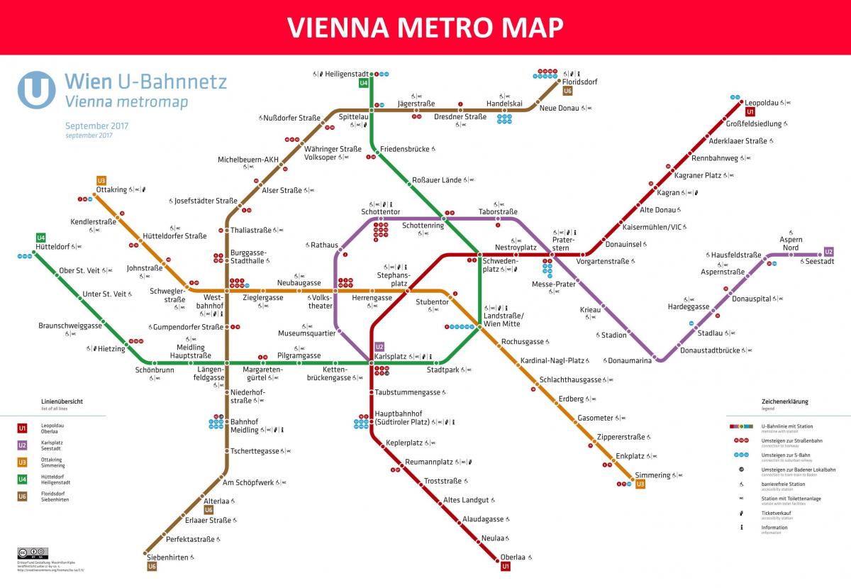 Kaart van Wene metro app