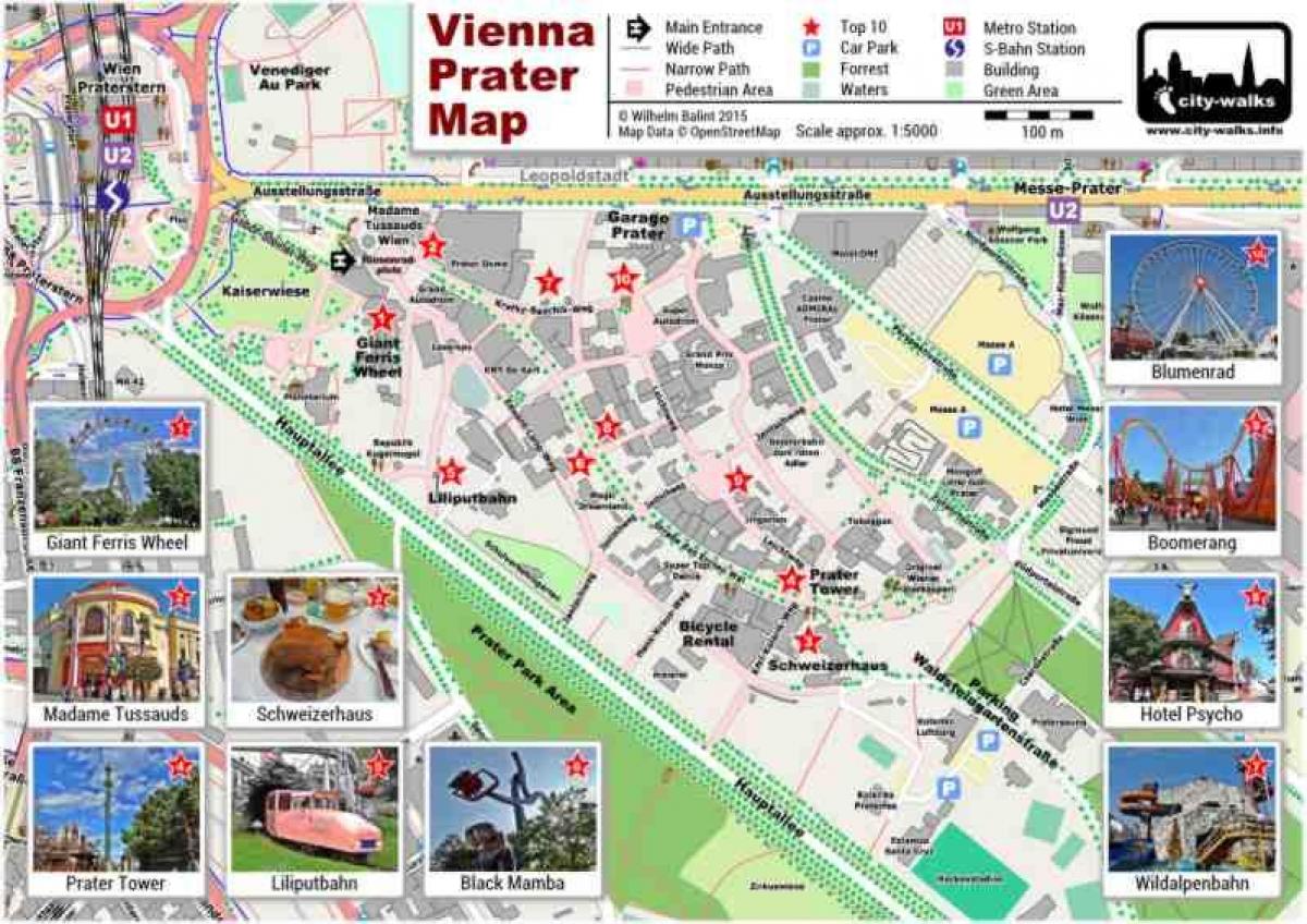 Kaart van Wene park en ride