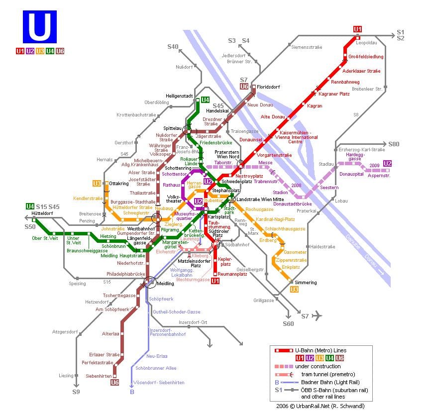 Kaart van Wene trem