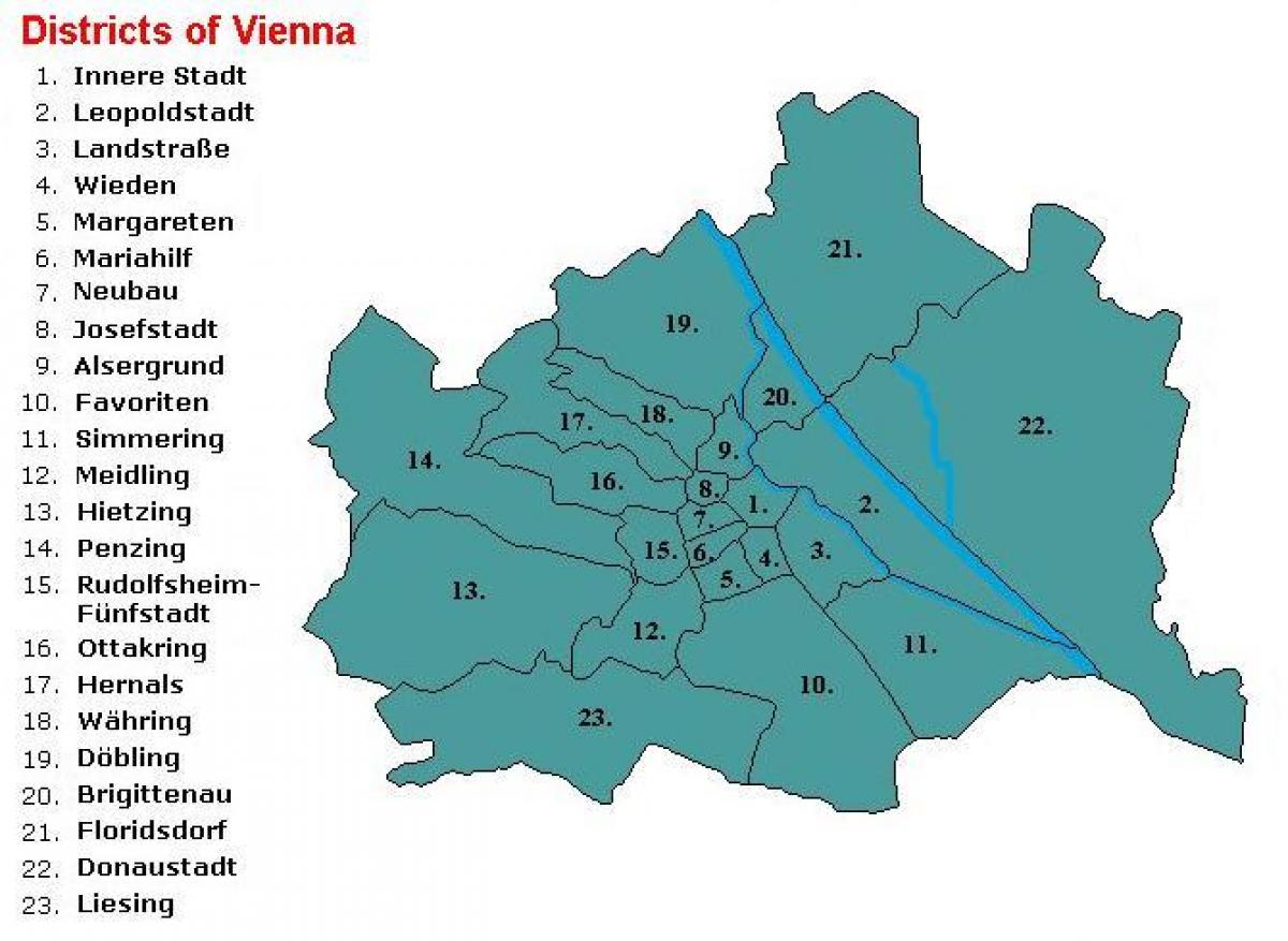 Wien distrikte kaart