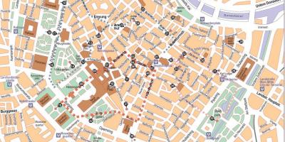 Kaart van Oostenryk sentrum van Wene